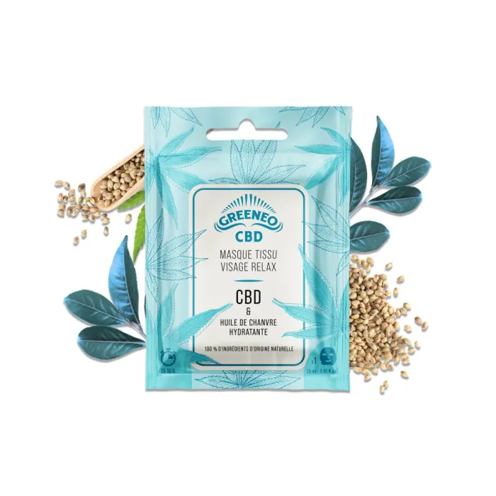 Masque tissu relaxant visage CBD