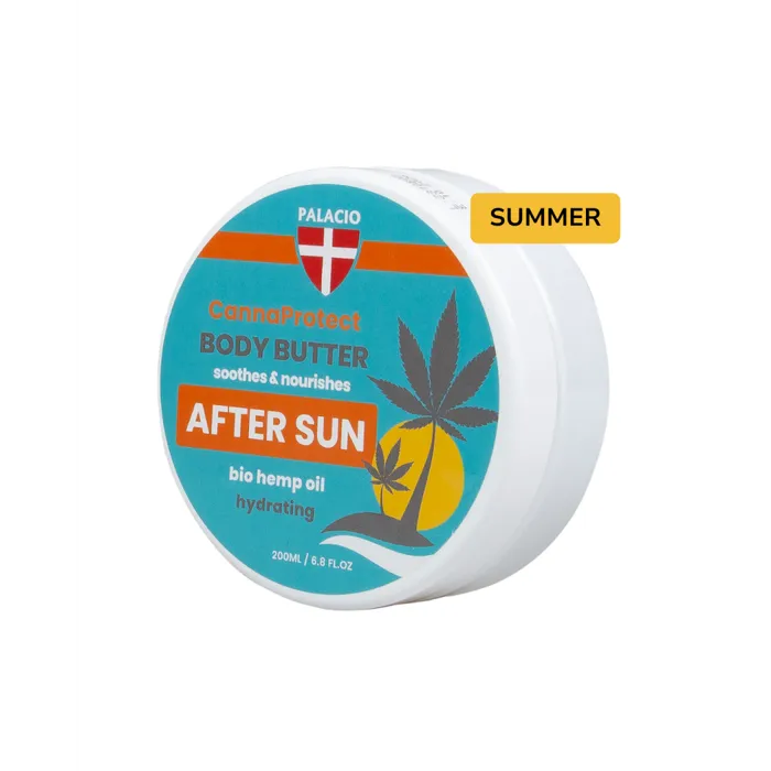 CannaProtect Beurre Corporel Après-Soleil au Chanvre, 200 ml Palacio