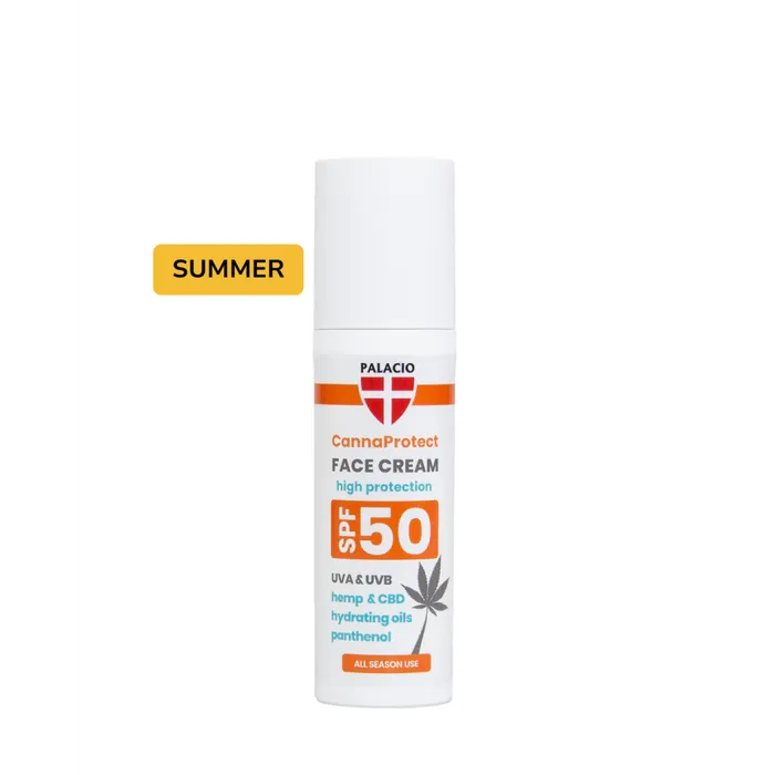 CannaProtect Crème Visage SPF50 au Chanvre & CBD, 50 ml Palacio