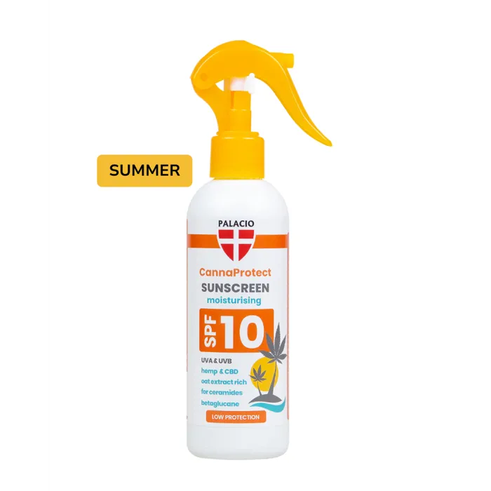CannaProtect Lait Solaire SPF10 au Chanvre & CBD, 200 ml Palacio