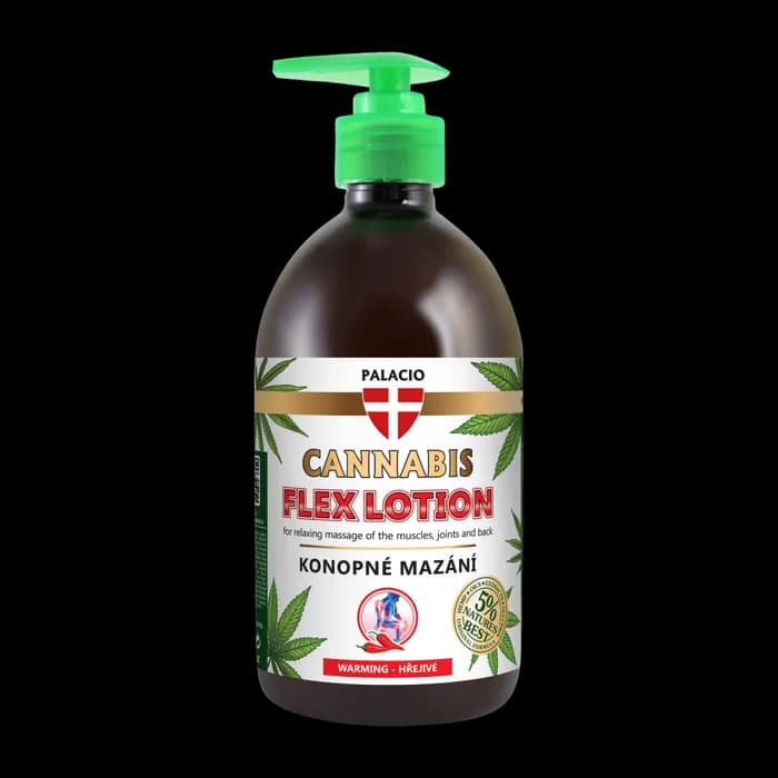 Lotion chauffante au chanvre avec pompe, 500 ml Palacio